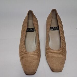 Nine West Woven Tan Slip-On Flats